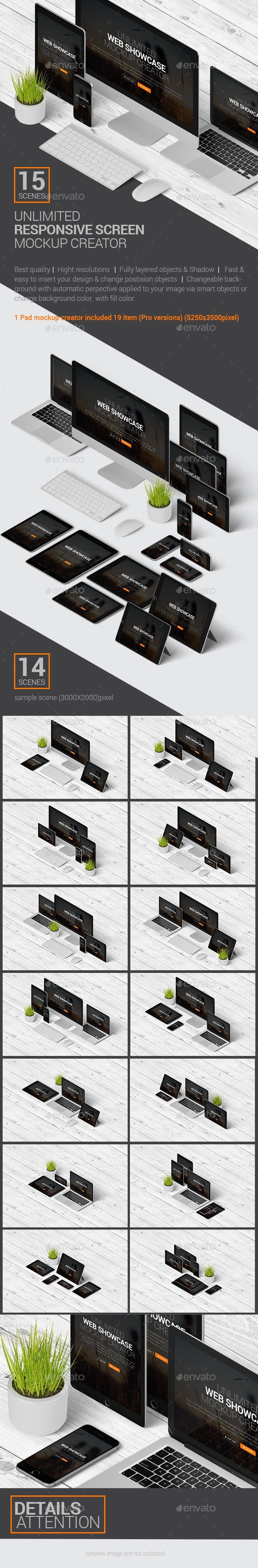 Multi Devices Responsive Screen Mockup