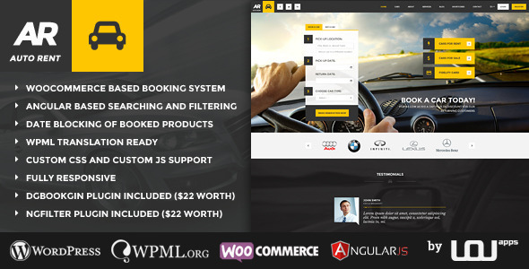 Auto Rent - Car Rental WordPress Theme - Retail WordPress