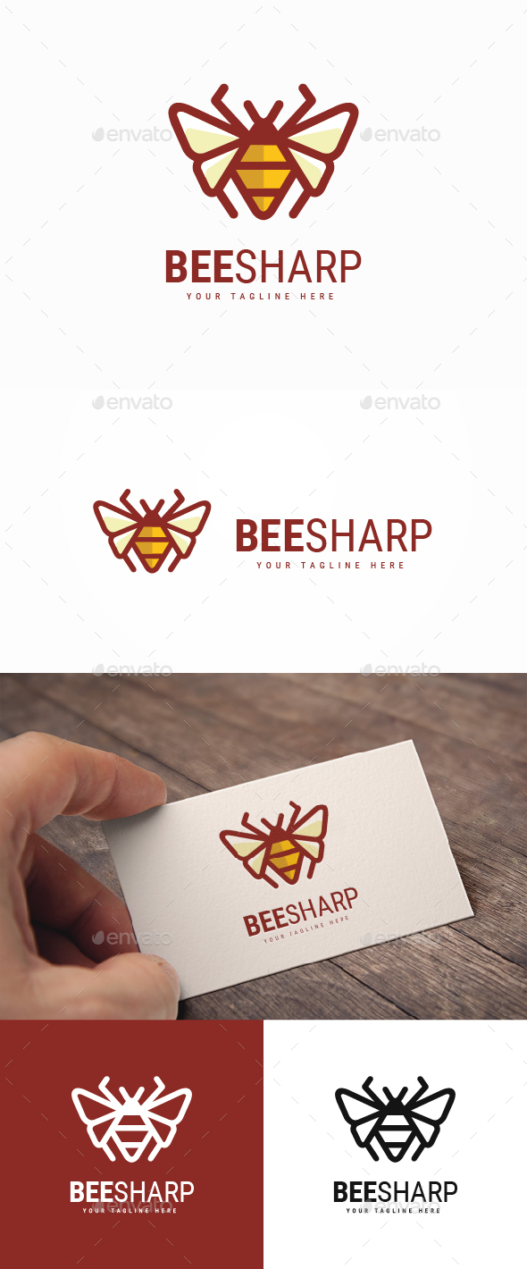 Bee Sharp Logo - Animals Logo Templates