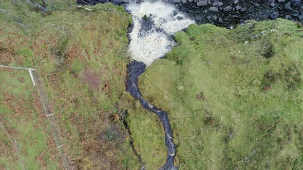 Top View of the Waterfall Near Neist Point in Skye Scotland alt