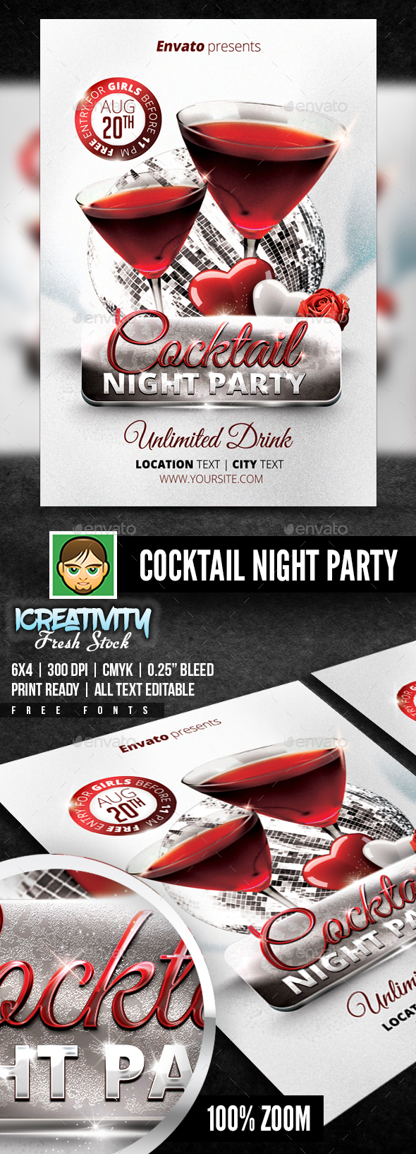 Cocktail Night Party Flyer - Events Flyers