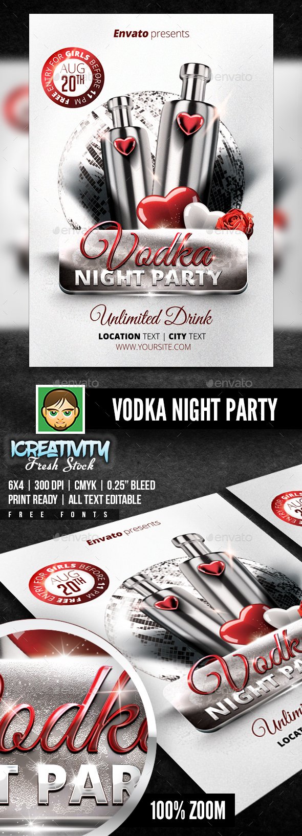 Vodka Night Party Flyer - Flyers Print Templates