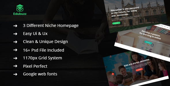 Edubuzz - Educational PSD Template - Corporate PSD Templates