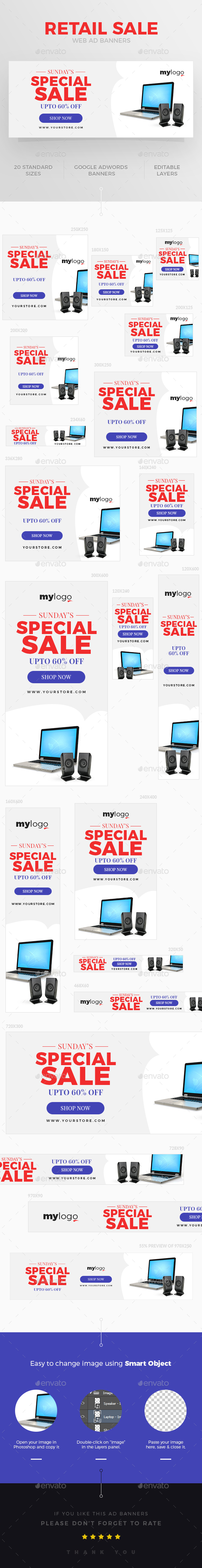 Retail Sale Web Ad Banner - Banners & Ads Web Elements