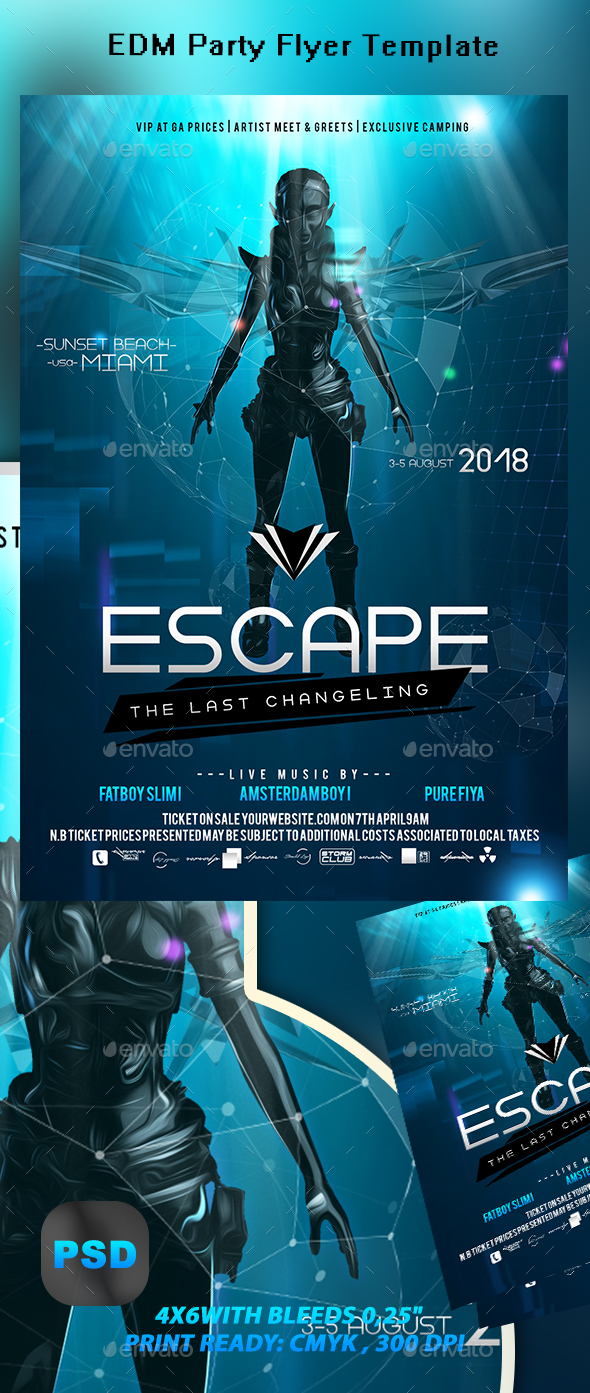 EDM Party Flyer Template - Events Flyers