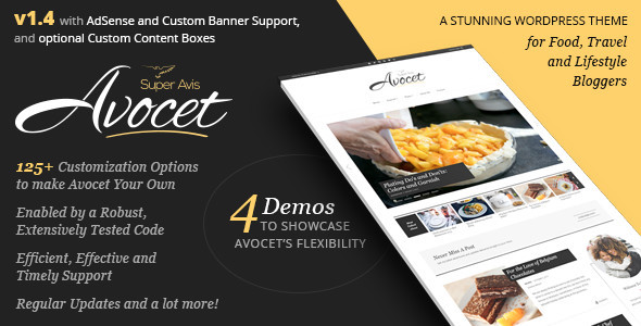 Avocet WordPress Blog Theme - for Lifestyle, Food, Travel and Fashion Bloggers - Blog / Magazine WordPress