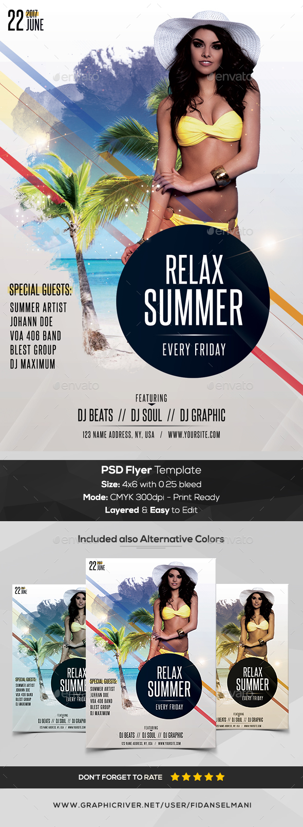 Relax Summer - PSD Flyer Template - Flyers Print Templates
