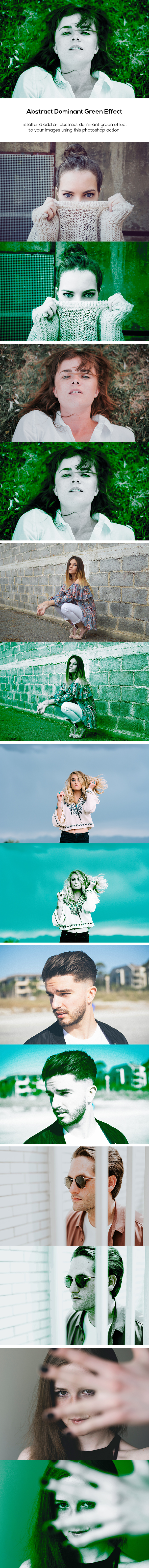Abstract Dominant Green Effect - Photo Effects Actions