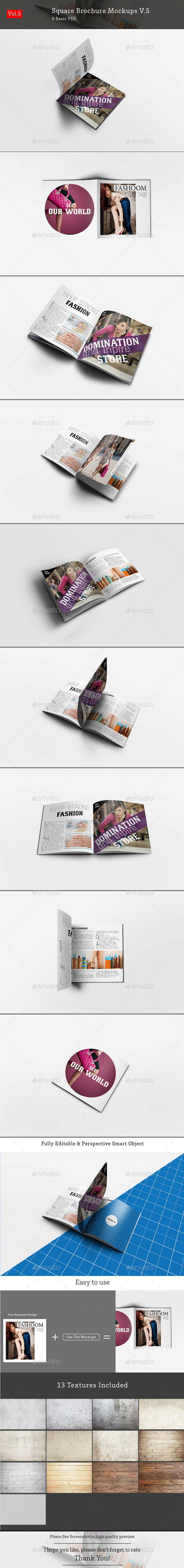 Square Brochure Mockups V.5 - Brochures Print