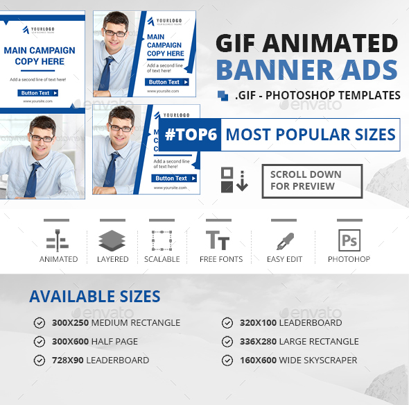 GIF Banners - Multipurpose Animated Banners - Banners & Ads Web Elements