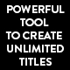 Titles Toolkit Customizer Suite-Typographyland - VideoHive Item for Sale