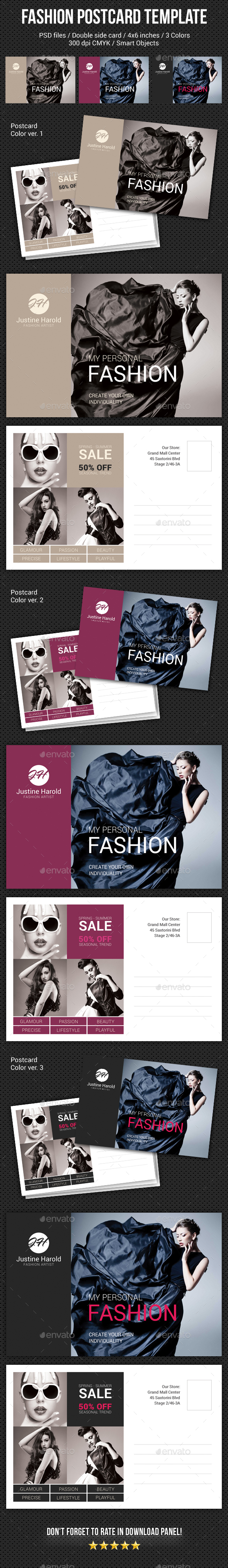 Fashion Postcard Template 4 - Cards & Invites Print Templates