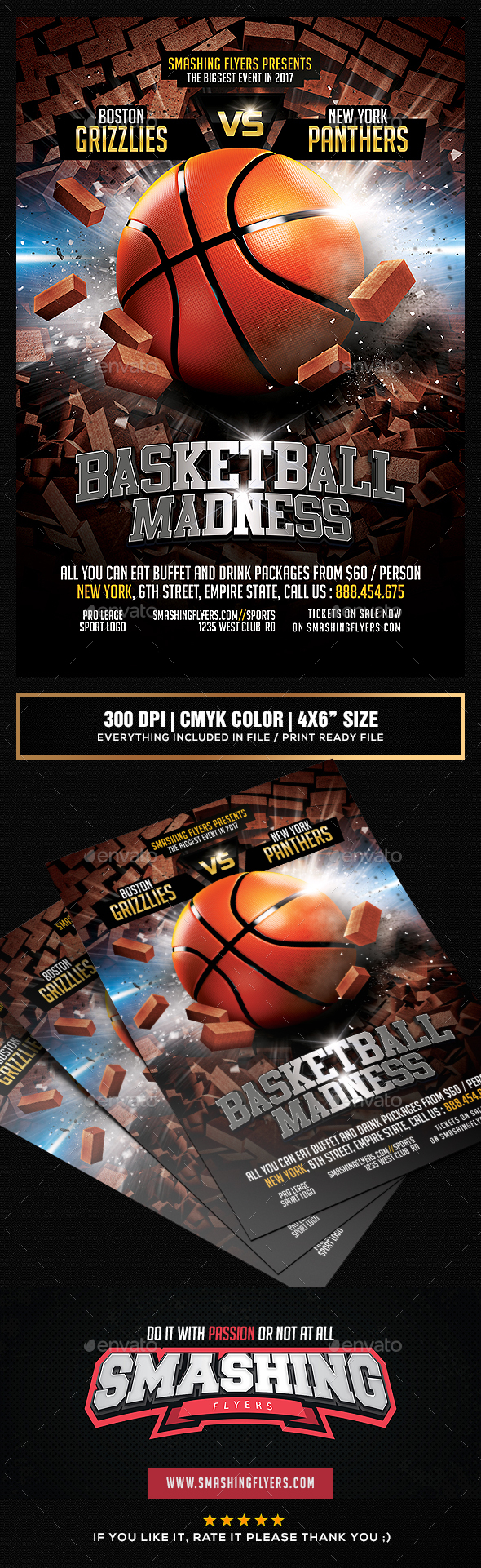 Basketball Madness Flyer template - Sports Events