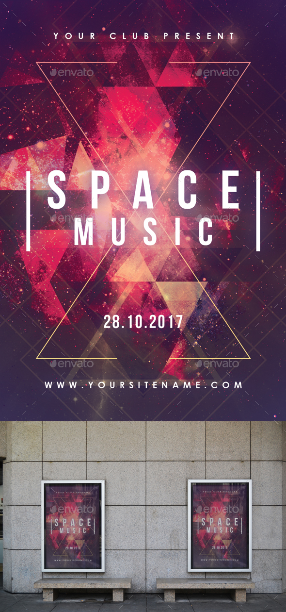 Space Party Abstract Poster - Clubs & Parties Events