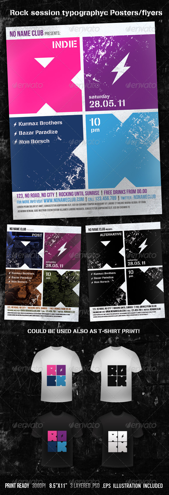 Rock Session Typographic Poster/Flyer - Concerts Events