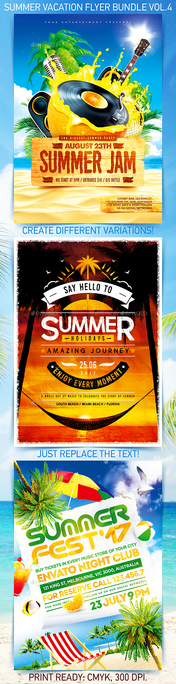 Summer Vacation Flyer Bundle vol.4 - Clubs & Parties Events