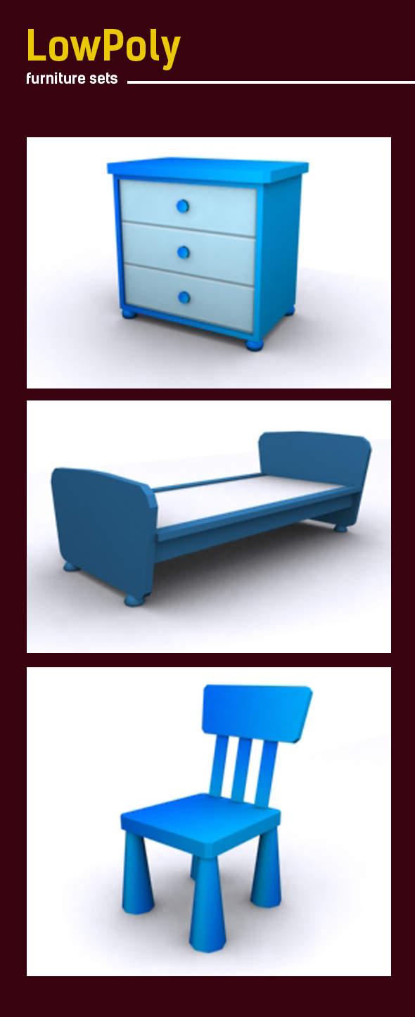 Lowpoly 3D furniture - 3Docean 20232530