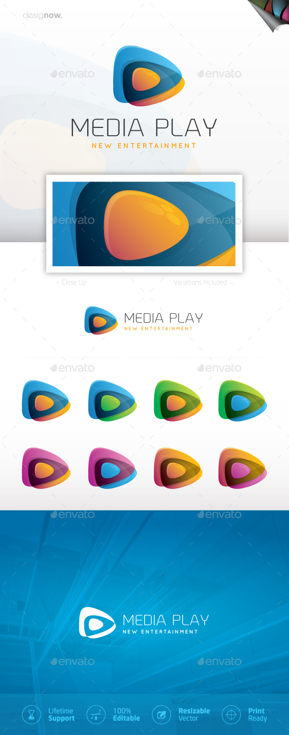 Media Play Logo - Company Logo Templates