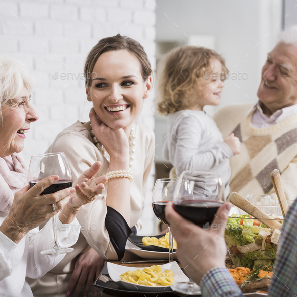 Multi-generational family gathering during holidays
