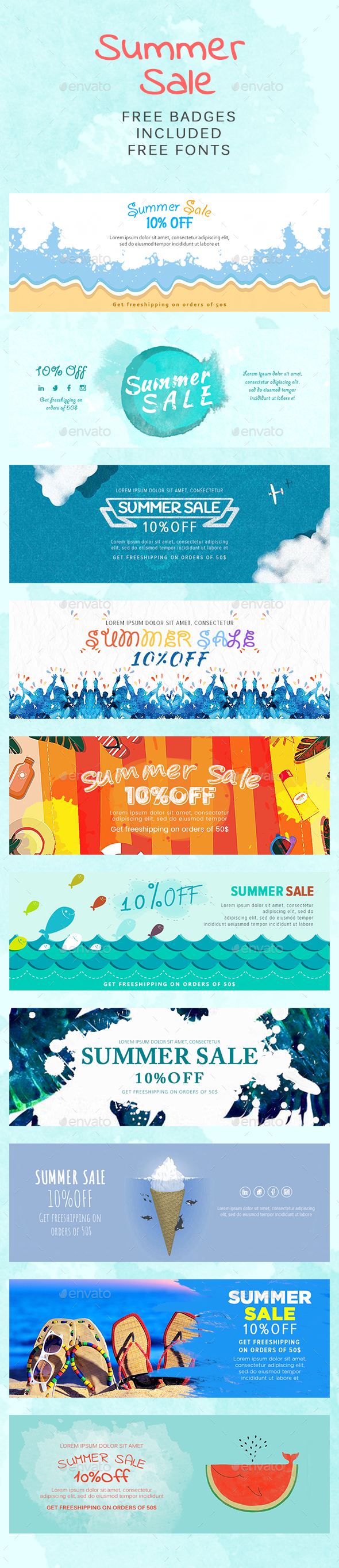 Summer Sale Banners - Banners & Ads Web Elements
