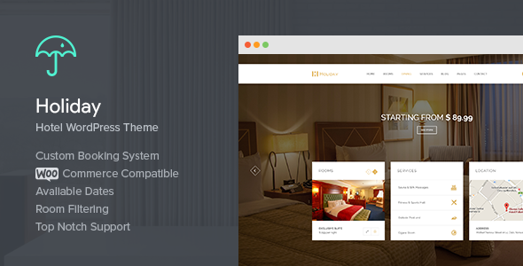 Holiday - Hotel WordPress Theme - Travel Retail