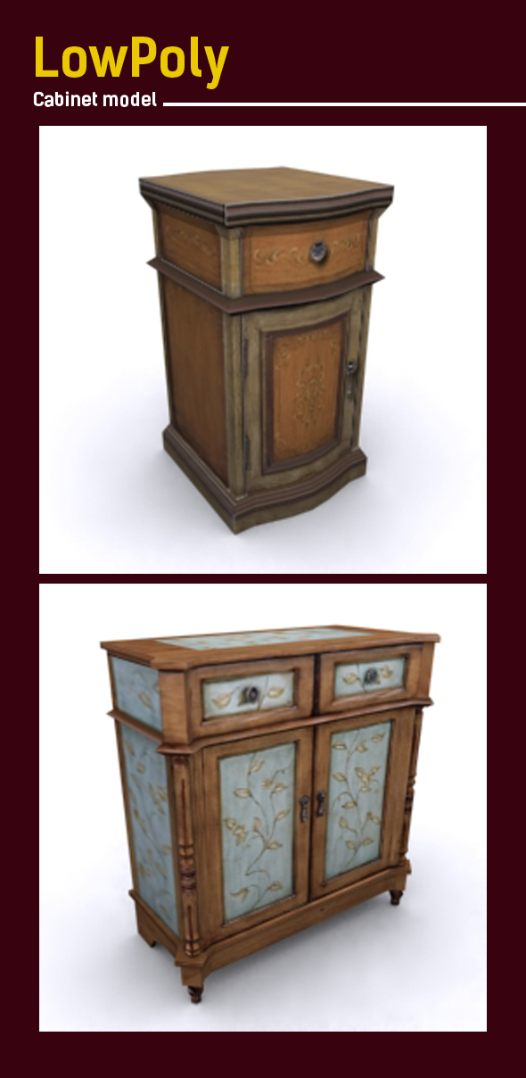 Lowpoly retro cabinet - 3Docean 20234417