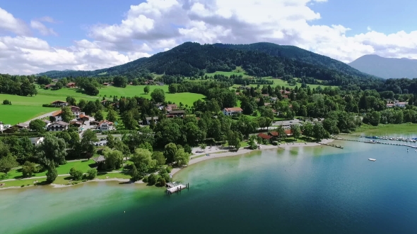 Aerial Drone Footage - Flying Over a Lake in Germany