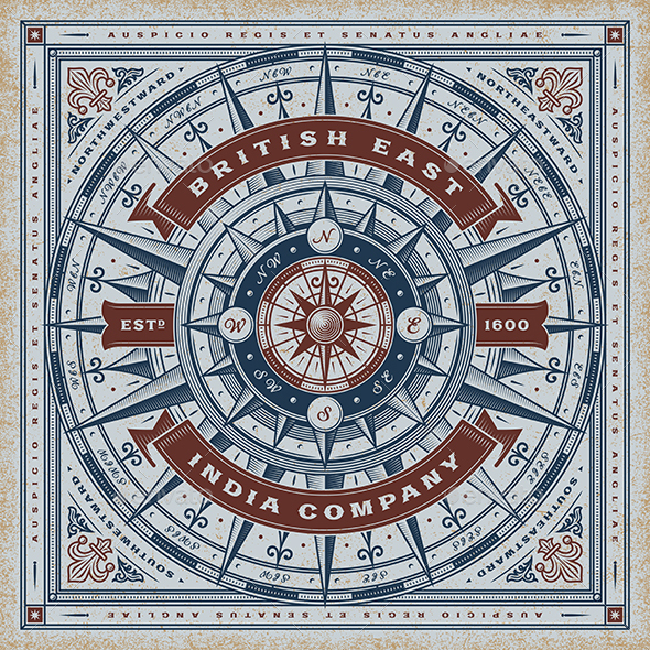 Vintage British East India Company Nautical Typography - Decorative Symbols Decorative
