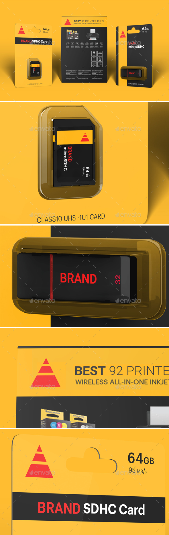 Hi-Res Photorealistic SD Card/USB Drive/Box mockup - Packaging Product Mock-Ups