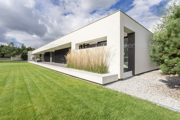Modern geometric villa - Stock Photo - Images