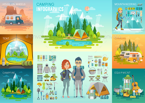 Camping Infographic - Sports/Activity Conceptual