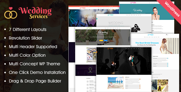 Wedding Services WordPress Theme - Wedding WordPress