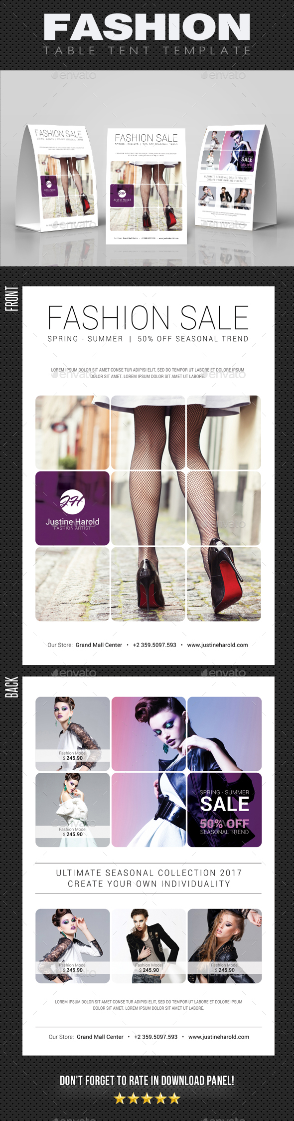 Fashion Table Tent 2 - Miscellaneous Print Templates