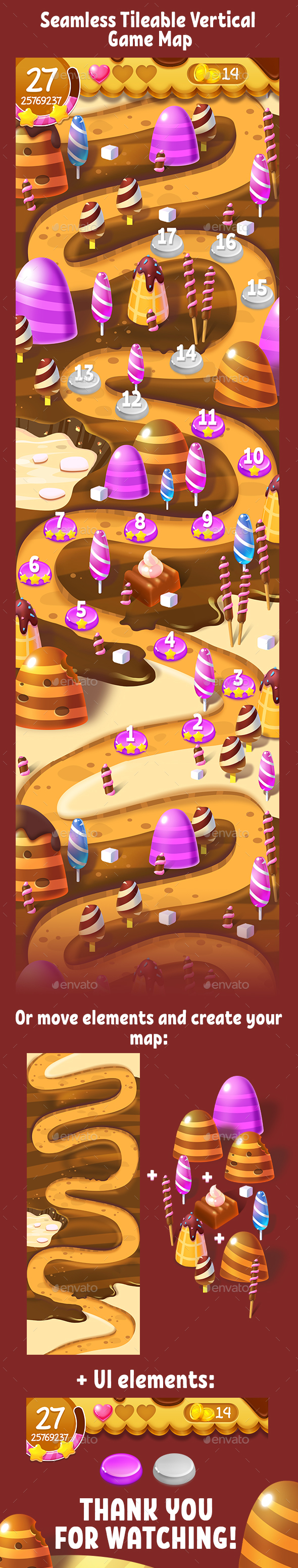 Choco Seamless Game Map - Tilesets Game Assets