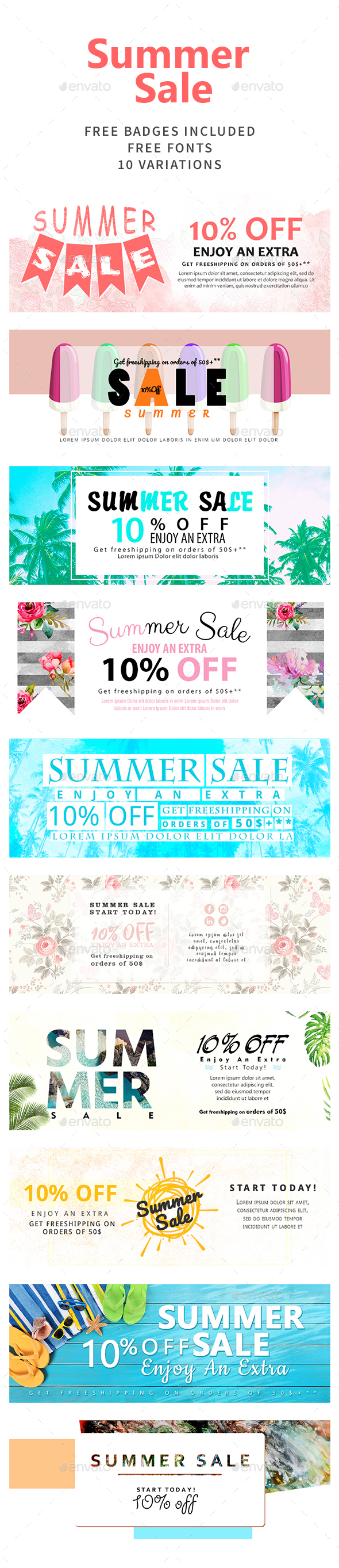 Summer Sale Banners - Banners & Ads Web Elements
