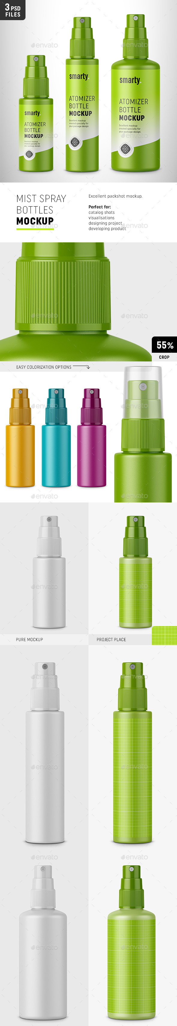 Mist Spray Bottles Mockup