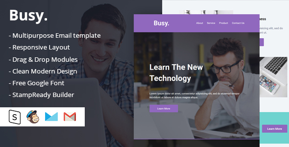 Busy Multipurpose Email - ThemeForest 20143729