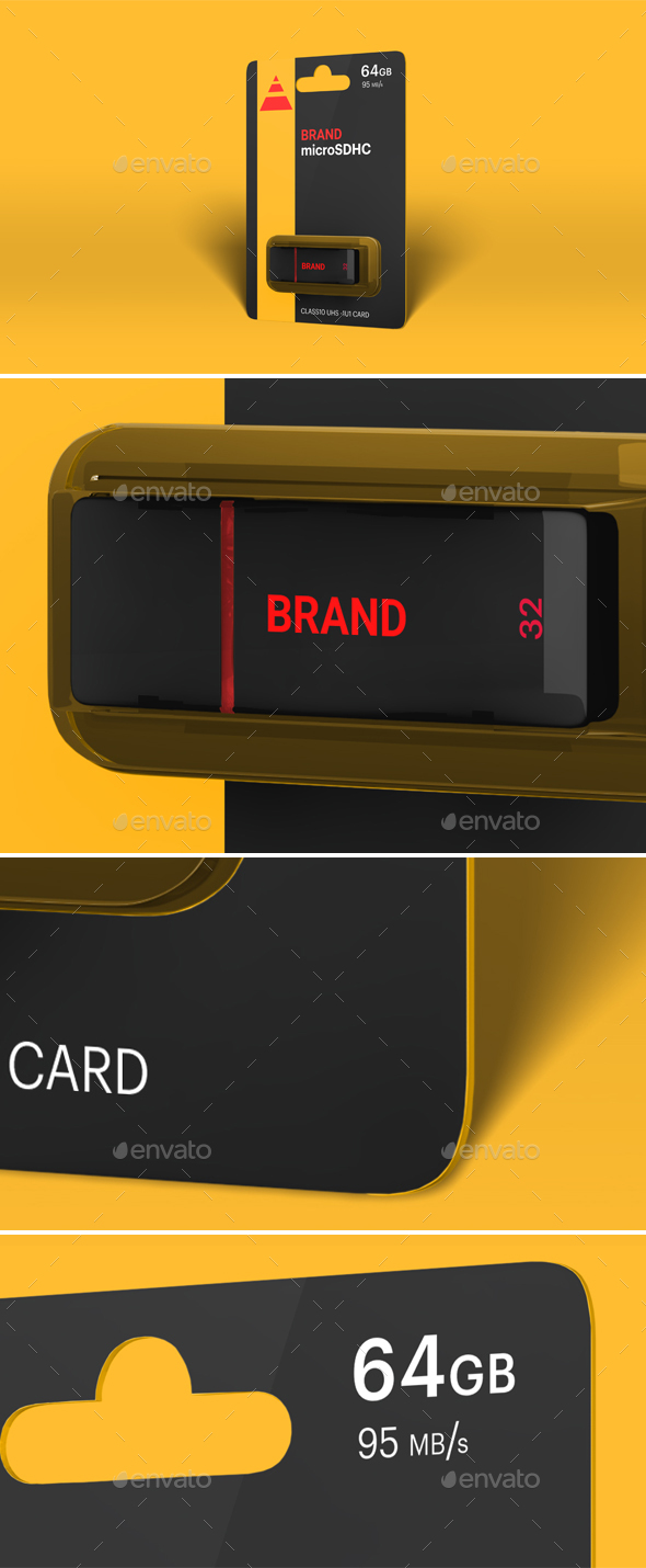 Hi-Res Photorealistic USB Drive Mockup - Packaging Product Mock-Ups