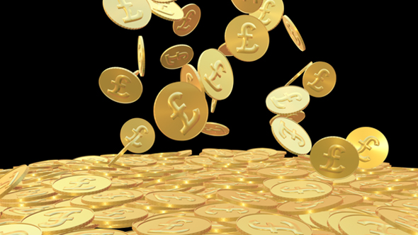 Pound Symbol Gold Coins alt