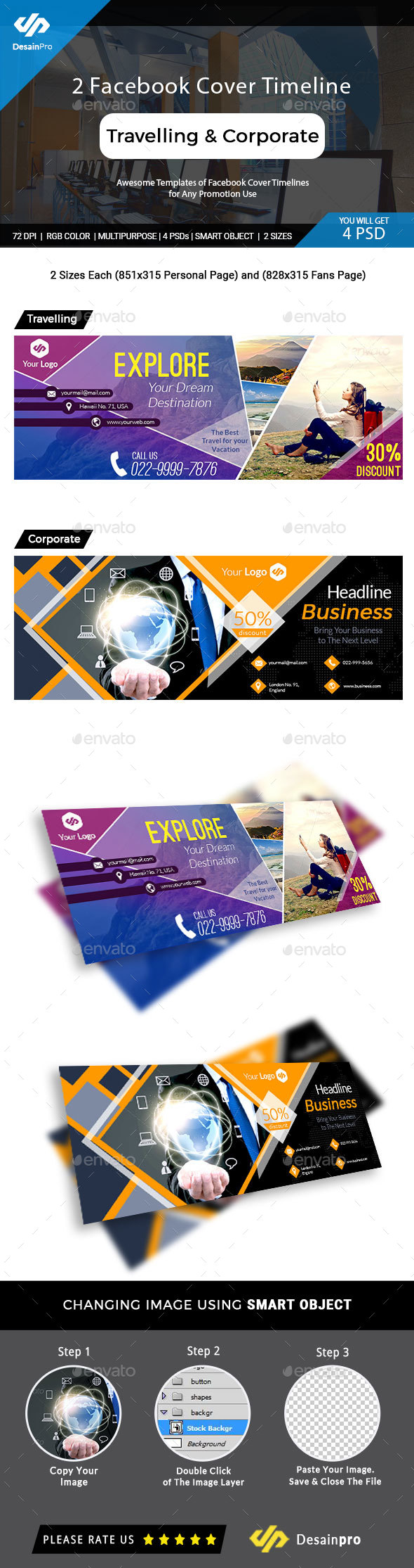 2 Facebook Cover Travelling and Corporate Business - AR - Facebook Timeline Covers Social Media