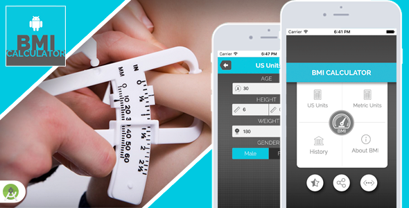 bmi calculator for android full application with psd by