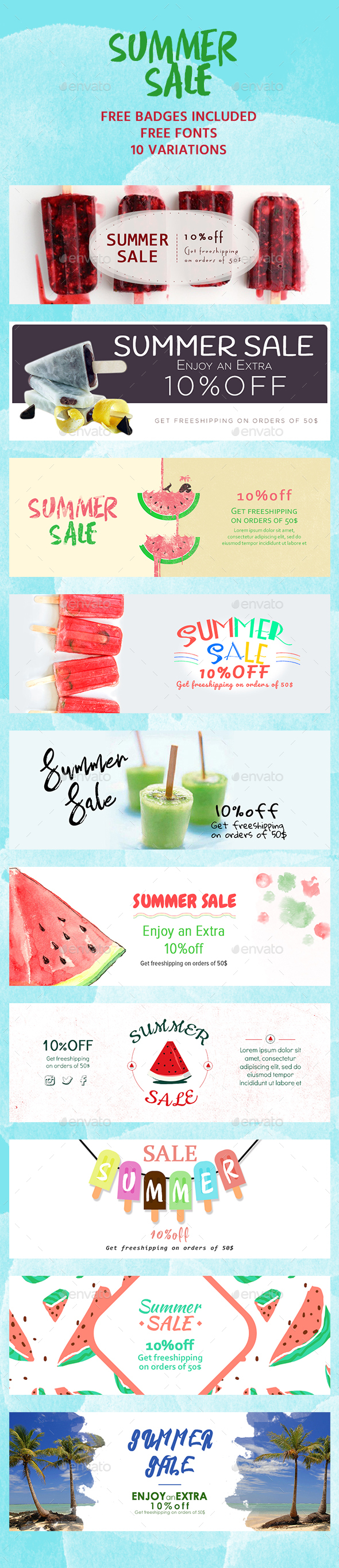 Summer Sale Banners - Banners & Ads Web Elements