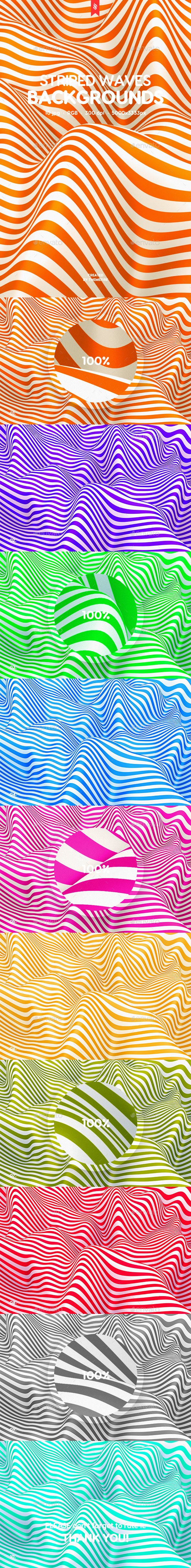 Striped Waves Backgrounds