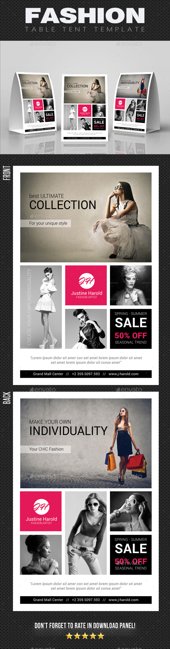 Fashion Table Tent 4 - Miscellaneous Print Templates