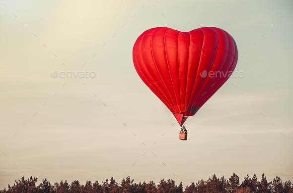 Red balloon in the sky