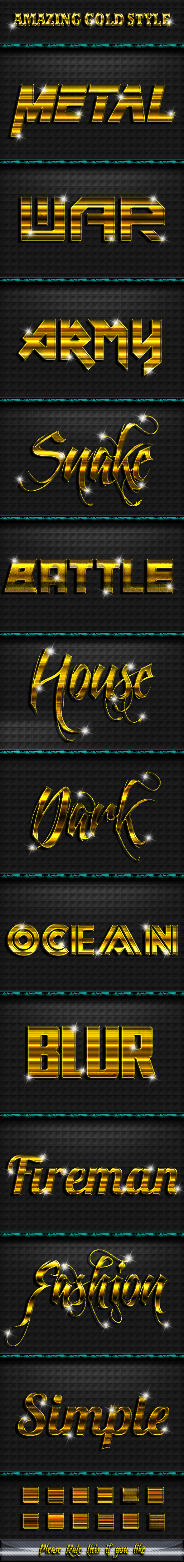 Gold Style Text Effect V. 2 - Styles Photoshop