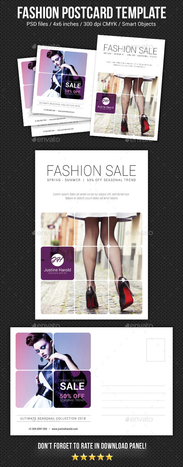 Fashion Postcard Template 5 - Cards & Invites Print Templates