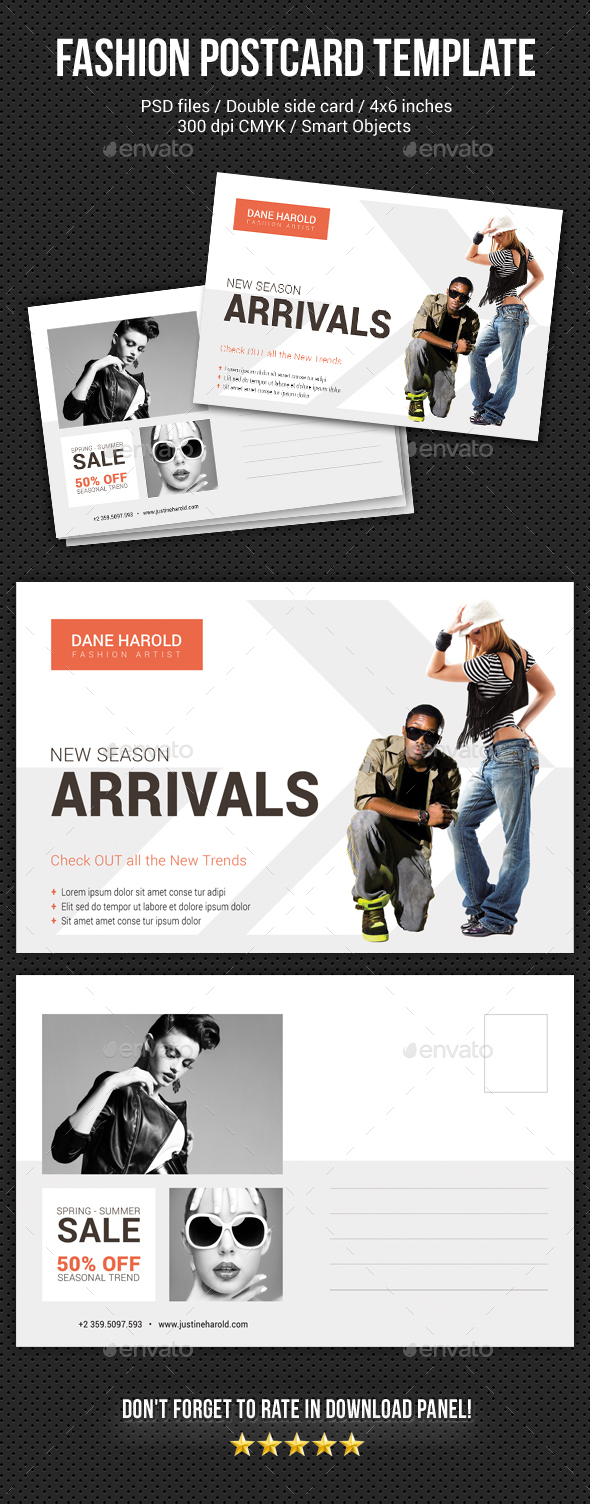 Fashion Postcard Template 6 - Cards & Invites Print Templates