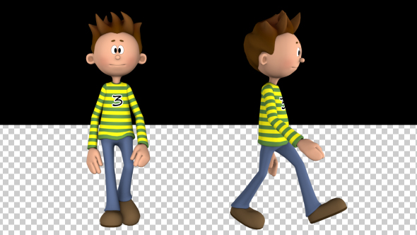 Boy Toon Walking