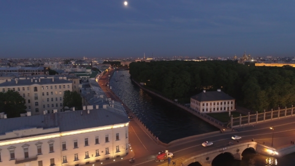 View of Saint Petersburg and the Summer Garden Through the Palace Embankment